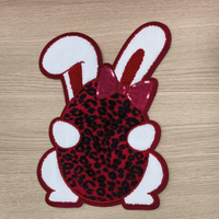 Groothandel Nieuw Ontwerp 26*18cm Chenille Konijn Strijkbare Pailletten Pasjes voor Kleding
