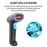 Lecteur de codes-barres 2D Qr longue portée, scanner de codes-barres sans fil 2,4 GHz tenu à la main pour supermarché, usine
