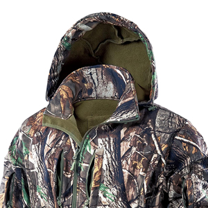 Soft Waterproof Windproof Canvas Winter <b>Men's</b> Hunting <b>Jacket</b> Hooded Thick Breathable High Quality Full Sleeve Zipper Stand - Product Image 2