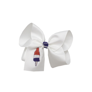 Anpassbare Ripsband-Stickerei Blumen-Haarschleifen für Schulanfang-Party Haarspangen für Kinder - Product Image 5