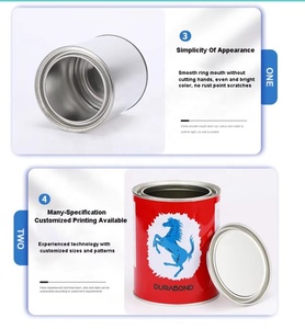 1 Lít Kim Loại Thiếc Tròn Có Thể Rõ Ràng Sơn Lon Với Nắp Đậy Cơ Thể Hàn Rỗng Sơn Xô 1L/Gallon Nhà Máy Trực Tiếp - Product Image 5