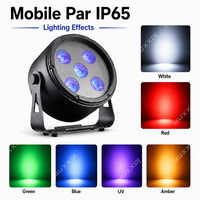 Projecteur LED PAR sans fil étanche IP65 5x18W, alimenté par batterie, RGBWA UV, rechargeable, pour mariage, scène, événement
