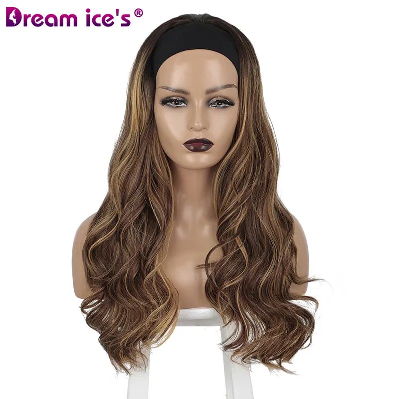Großhandel Stirnband Perücken für schwarze Frauen Honig blonder Körper Glattes Haar Hitze beständige Kunstfaser für den täglichen Party gebrauch