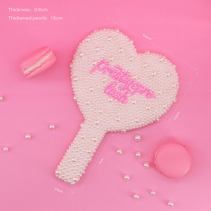 Espejo de Inspección de Pestañas y Maquillaje con Forma de Estrella Hello Kitty, Personalizado con Perlas Brillantes, Estilo de Bolsillo, con Asa - Product Image 2