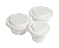 Meilleures ventes : Ensemble de bols ronds compostables écologiques avec couvercle, capacité 1500 ml, pour soupes, nouilles ramen, desserts et salades