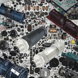 Connecteur industriel étanche OEM M12 à 4 broches mâle-femelle pour panneau, avec contact en cuivre pour câble d'alimentation - Product Image 3