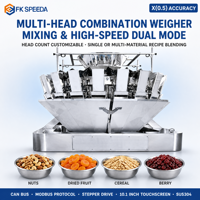 Machine de remplissage automatique de granulés en jarre multi-têtes 60Bpm, certifiée CE, en acier inoxydable SUS304 de qualité alimentaire, pour noix, café, bonbons et aliments pour animaux