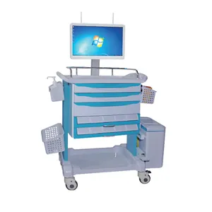 Krankenschutz mobile Arbeitsstation Tanküberwachung Computer Trolley Krankenhaus medizinischer Computer-Wagen mit Schublade