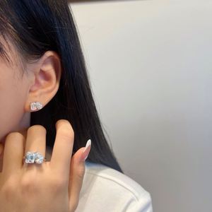 Boucles d'oreilles clous Dylam Sparkle en argent sterling 925 avec double pierre Moissanite D VVS1 – Fournisseur et fabricant de bijoux - Product Image 6