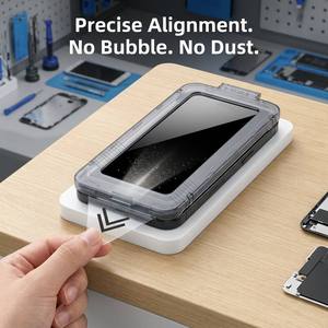 Kit de Protector de Pantalla de Vidrio Templado 9H con Instalación sin Polvo para <span class=keywords><strong>iPhone</strong></span> 16 17 con Protector de Lente de Cámara, Venta al Por Mayor - Product Image 2