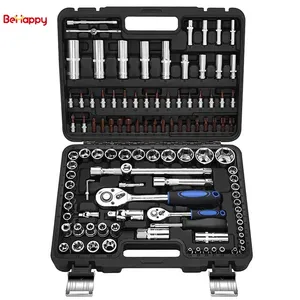 Juego de Llaves de Trinquete Rotatorias <span class=keywords><strong>Behappy</strong></span> de 150 Piezas, 1/2, 3/8, 1/4 Pulgadas, con 24 Dientes, en Caja de Herramientas - Product Image 6