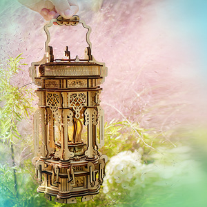 Lanterne en bois rétro éducative, puzzle 3D, assemblage DIY fait main avec lumière - Cadeau décoratif pour les 14 ans et plus - Product Image 2