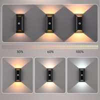 Lampe murale intelligente SIXWGH rechargeable avec détecteur de mouvement PIR, induction, 3 couleurs réglables, gradation progressive, minuterie, fixation magnétique, pour couloir