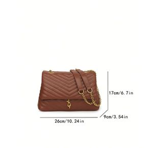 Sacs à bandoulière de luxe REP pour femmes, en cuir véritable marron de haute qualité avec logo, style 5000, fermeture à rabat et décoration lettres - Product Image 2