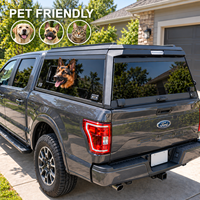Capot de camion en aluminium pour Tacoma/Hilux/Ranger/Ford F-150 2009-2014, cabine standard, benne de 8 pieds, fenêtre coulissante pour chien ou chat