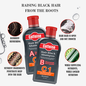 Cheveux Soins Une Fois Efficace Caféine Naturelle Colorant Shampooing Ensemble avec Deux Shampooings pour les Cheveux En Noir - Product Image 2