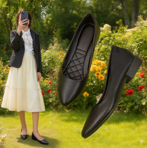 รองเท้าส้นเตี้ยแบบหนา - Product Image 2