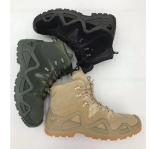 TSB07 Chaussures de sport en cuir de vachette vert kaki marron, robustes, camouflage, bottes de <span class=keywords><strong>randonnée</strong></span> tactiques camouflage CP - Product Image 1