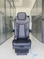 Siège conducteur de camion de luxe à suspension pneumatique en cuir PU imperméable, avec options de chauffage et de ventilation, sièges robustes