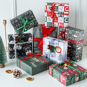 New 50*70 cm <b>Christmas</b> Gift <b>Wrapping</b> <b>Paper</b> Set 6 Pieces Logo Wrap <b>Paper</b> Packing - Product Image 6