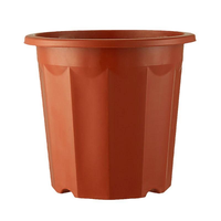 Pot Plastik Oktagon Tersedia Warna Merah Coklat, Bentuk Meruncing untuk Bibit Sayuran dan Bunga