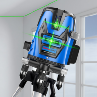 Niveau laser infrarouge extérieur haute précision, lumière puissante, ligne fine, lumière verte, 2 lignes, auto-nivelant électronique, batterie au lithium