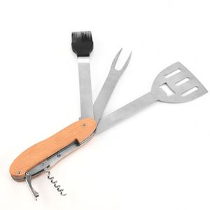 Novelty Stainless Steel 5 in 1 Outdoor New Design Multifunction <b>BBQ</b> Set Barbecue Spatula Grilling Kit - Product Image 1