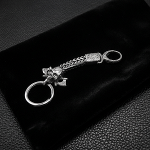 Yunnique Stainless Steel Pirate <b>Skull</b> Keychain Pendant Unisex Business Gift Charm GZY-SL0633 - Product Image 1
