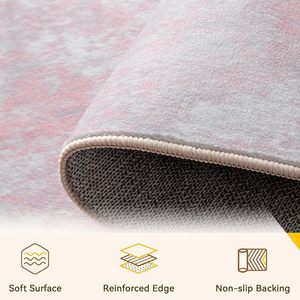Tappeti Moderni Astratti Lavabili 5'x7' Antiscivolo Morbidi per Soggiorno Grande Formato Ingresso <span class=keywords><strong>Camera</strong></span> da Letto Asilo Nido Arredamento Casa <span class=keywords><strong>Rosa</strong></span> - Product Image 5