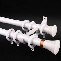 Tringle à Rideaux Moderne de Luxe en Aluminium Épaissi, Robuste et Silencieuse, avec Embouts Décoratifs pour la Décoration Intérieure