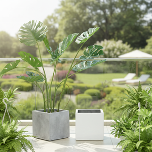 <span class=keywords><strong>Maceta</strong></span> y Bandeja <span class=keywords><strong>Cuadrada</strong></span> de Magnesio, Estilo Nórdico, Transpirable, para Plantas Suculentas y Árboles - Product Image 5