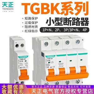 Tengen TGBK-63 Miniature Circuit Breaker 400V C40 63A Thermal <b>Plastic</b> Housing - Product Image 4