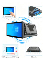 Interface personnalisée future pour moniteur tactile industriel VGA USB RS232, écran LCD multi-ports noir pour les entreprises