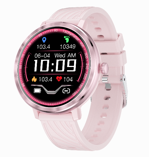 Women's Fashion Design Smart Watch 1.19'' AMOLED Screen IP68 Waterproof Touch BT Call Heart Rate Blood Pressure Health Monitor