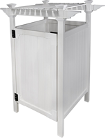 Cabine de douche extérieure style Hampton, kit d'intimité en vinyle blanc avec porte, résistante aux intempéries pour piscine, plage, jardin