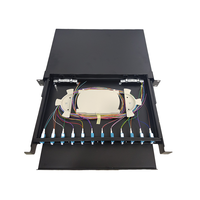 Panel de Conexiones de Fibra Óptica LC de 19 Pulgadas 1U, 24 Núcleos, Montaje en Rack Deslizante, Marco de Distribución ODF, Panel de Conexiones Deslizante de 12/24 Puertos, Carga Completa