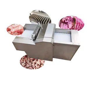 Güçlü kesim biftek tavuk cuber otomatik zar et dilimleyici makine 3d tavuk sığır dondurulmuş et küp dicing makinesi et dilimleyici