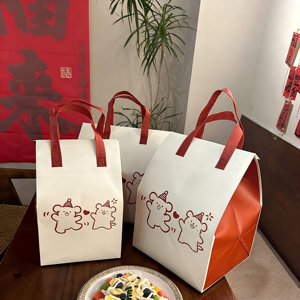 Термосумка-холодильник для еды и напитков на вынос: одноразовая, из нетканого материала с алюминиевой фольгой, для холодных и горячих напитков, кофе, доставки еды - Product Image 3