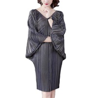 Robe musulmane décontractée de style Miyake, en polyester tissé, lavable, grande taille, plissée, élégante