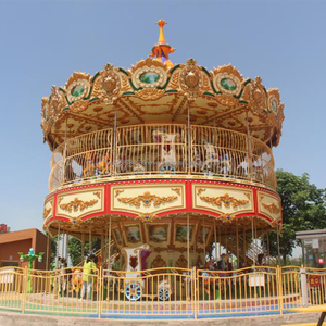 Commercial 36 Seats Double-deck Carousel - High Strength LED Music <b>Indoor</b> Outdoor <b>Amusement</b> <b>Equipment</b> - Product Image 1