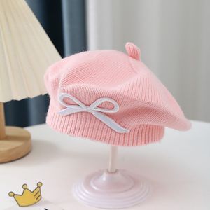 Nuovo Berretto da Bambina Stile Autunno Inverno con Fiocco, Caldo e Antivento, Cappello Lavorato a Maglia per <span class=keywords><strong>Neonata</strong></span> - Product Image 2