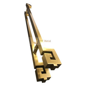 Fabrication M12 Poignée de porte en verre de style échelle commerciale en acier inoxydable 304 dos à dos pousser et tirer Design moderne - Product Image 6