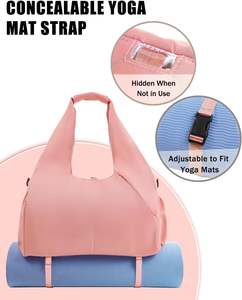 Échantillon gratuit de sac polochon de sport avec logo personnalisé sac à main d'entraînement en polyester imperméable de voyage sac de yoga décoré à paillettes - Product Image 3