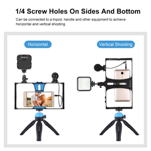 Kits de montage vidéo pour Smartphone portable personnalisé 4 en 1 Vlogging Live Broadcast LED <span class=keywords><strong>Selfie</strong></span> Fill Light Microphone pour la diffusion en direct - Product Image 4