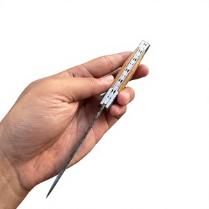 Couteau pliant de poche en acier Damas, manche en bois, haute qualité, multifonctionnel, qualité industrielle OEM, garantie 3 ans, pour détaillants, 59-60HRC - Product Image 3
