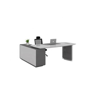 Fantaisie Président Chaise Artistique Blanc Noir Or Nordique à Foshan en forme de <span class=keywords><strong>l</strong></span> Home Corner Executive Acrylique Stand Marbre Bureau Bureau - Product Image 4