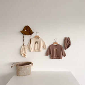 Prêt à expédier, ensembles de vêtements pour bébés de 0 à 2 ans, vêtements pour nouveau-nés 100% coton, vêtements d'extérieur, vêtements imprimés à motif arc-en-ciel - Product Image 3