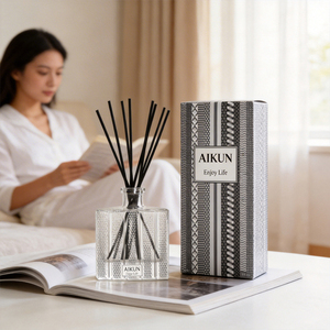 Aikun Home Fragrance Gift Box Custom Packaging IP16 Formula Fresh Scent Glass Bottle 150ml <b>Reed</b> <b>Diffuser</b> For Bedroom Leisure - Product Image 1
