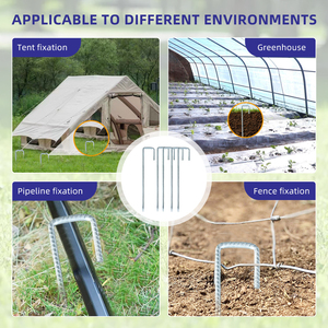 ที่ยึดท่อเหล็กชุบสังกะสีแบบมีตะขอเกี่ยวเต็นท์กันลมพร้อมข้อต่อเกลียวหัวแบนที่ยึดกันลม - Product Image 4