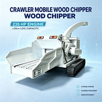 Broyeur de branches mobile sur chenilles diesel OEM 235HP pour déchets forestiers et de jardin